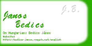janos bedics business card
